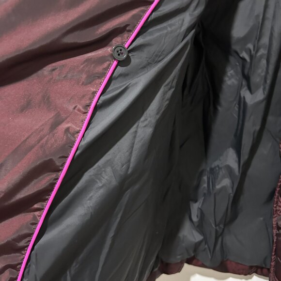 Tommy Hilfiger Deep Purple‎ Iridescent Puffer Jacket • Faux Fur Collar Short M - Picture 6 of 7